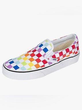Vans Rainbow Checkerboard Slip-On Sneakers